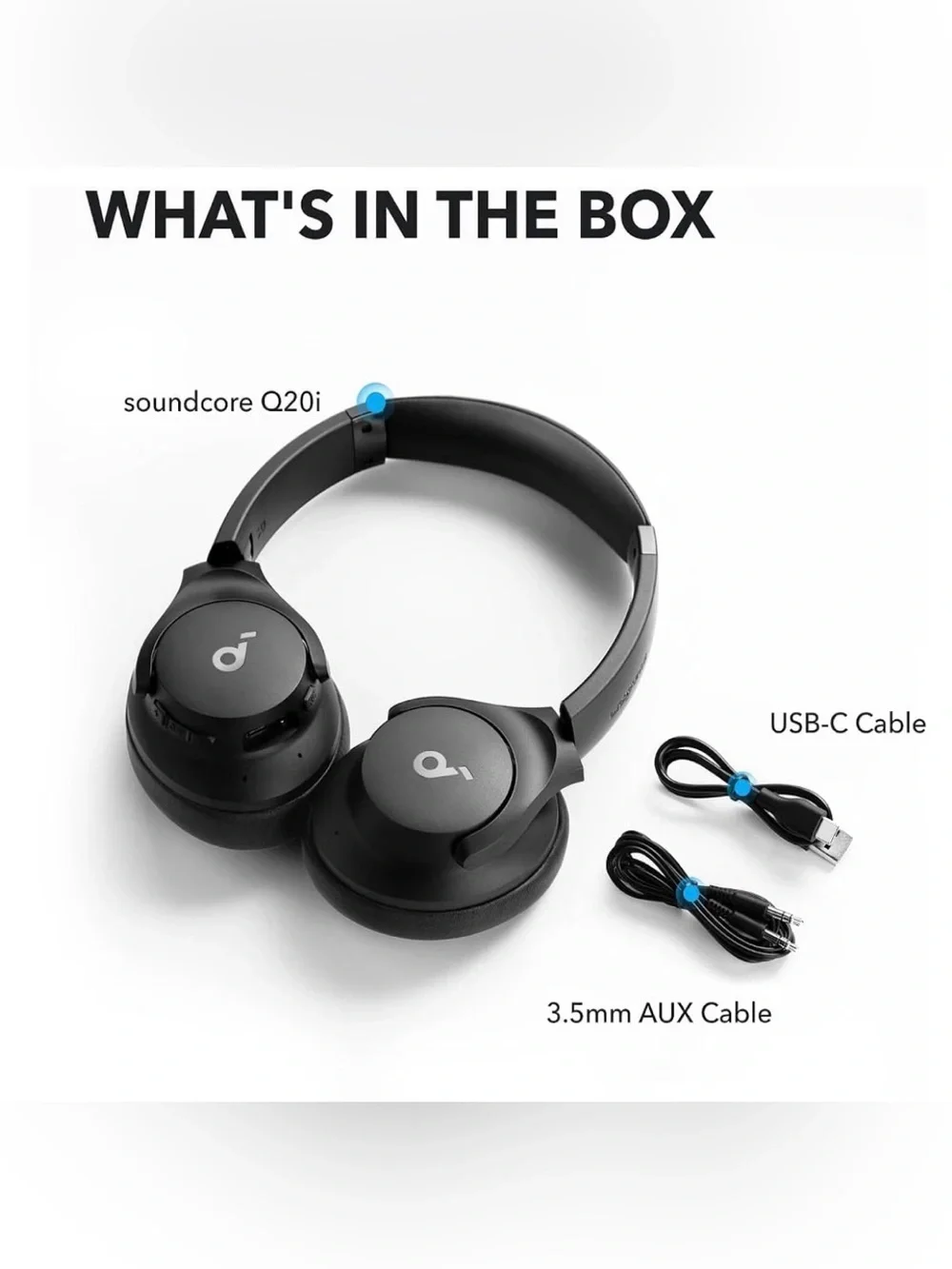NIB - Soundcore by Anker Q20i Hybrid Active Noise Cancelling Headphones, Black
